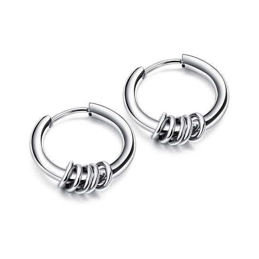 Titanium steel earrings stainless steel Joker personality hipster hoops earrings jewelry