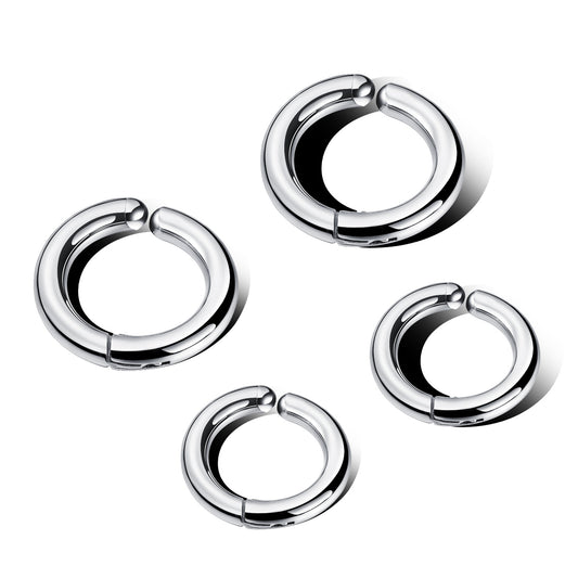 Popular simple classic hoops earrings, titanium steel personalized street hip-hop trendy men's ear clips