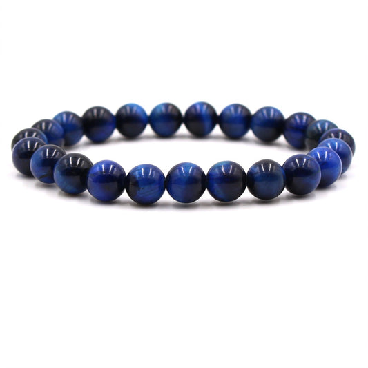 Natural blue, gold, red, tiger's eye bracelet, semi-precious stone beads jewelry men's fashion bracelet