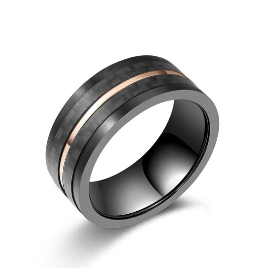 Black Rose Double Color Stainless Steel Ring for Men