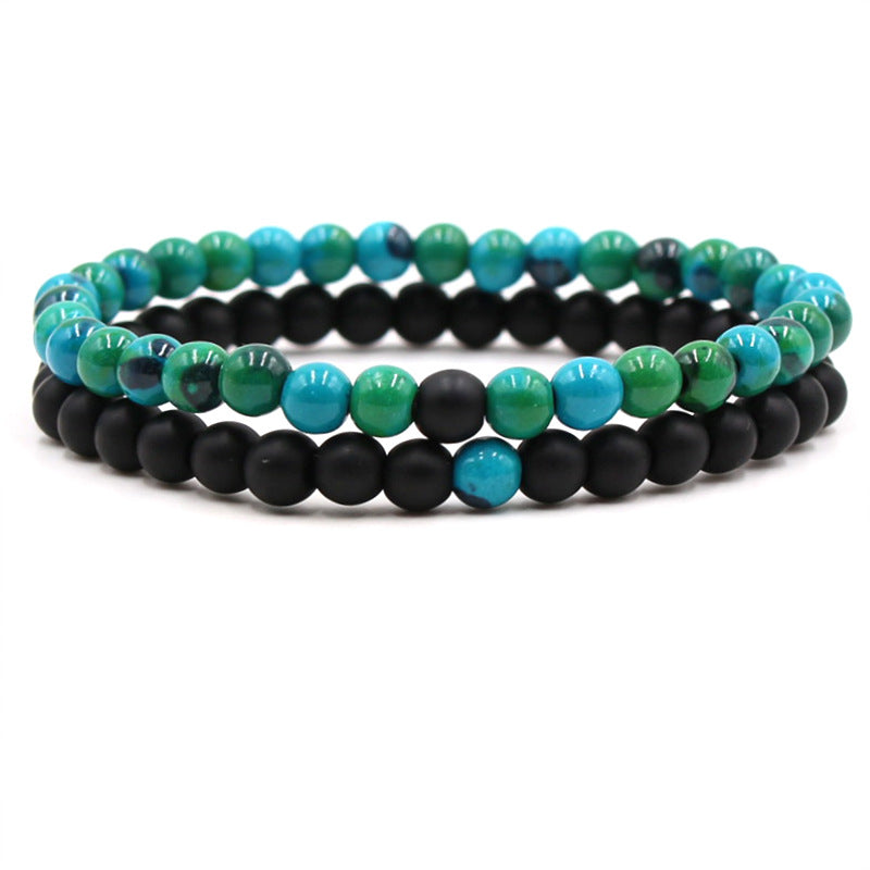 Fashion bracelet 6mm frosted agate beads bracelet set