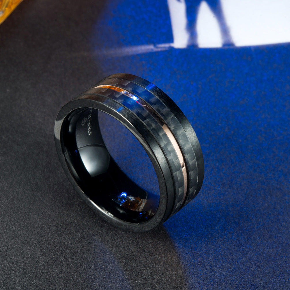 Black Rose Double Color Stainless Steel Ring for Men