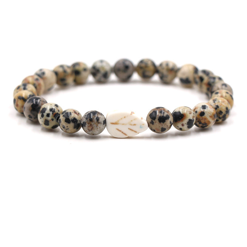 Hot sale natural stone tiger's eye volcanic stone malachite elastic bracelet
