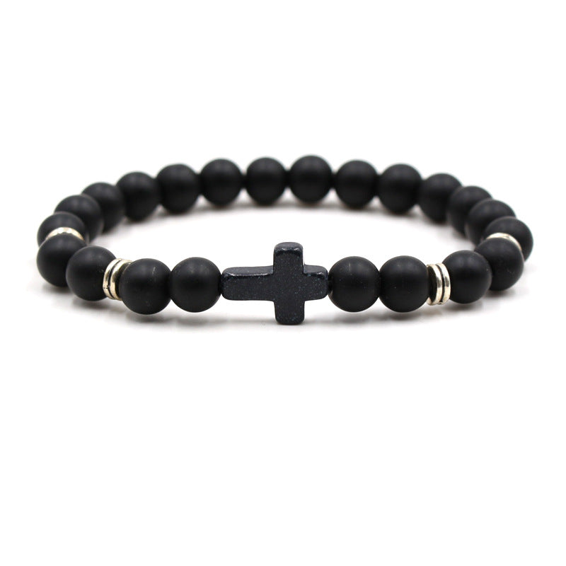 Natural stone black elastic bracelet jewelry