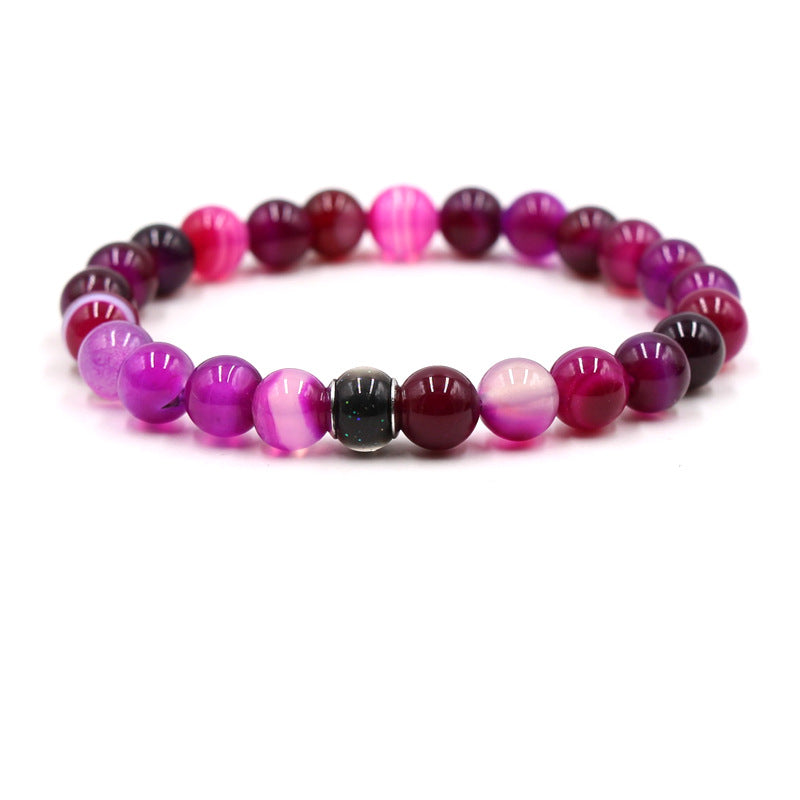 Natural Stone Tiger Eye Volcano Stone White Turquoise Bracelet