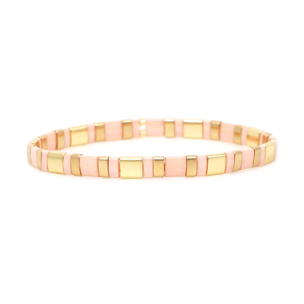 Bohemian style online celebrity fashion braided tila beaded jewelry bracelet