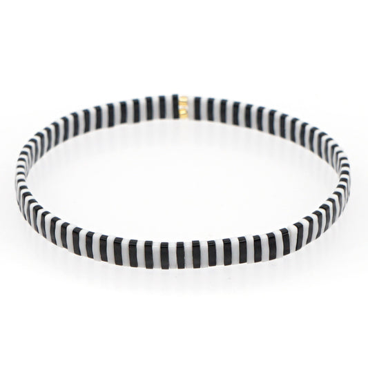 Spring/Summer Fashion Bohemian Black and White Women's Bracelet 2023 tila Bead Jewelry