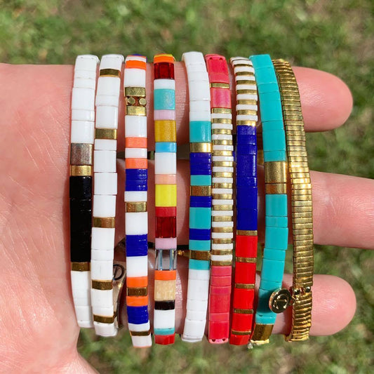 Minimalist ins style 2023 popular beaded jewelry rainbow fashion women's bracelets