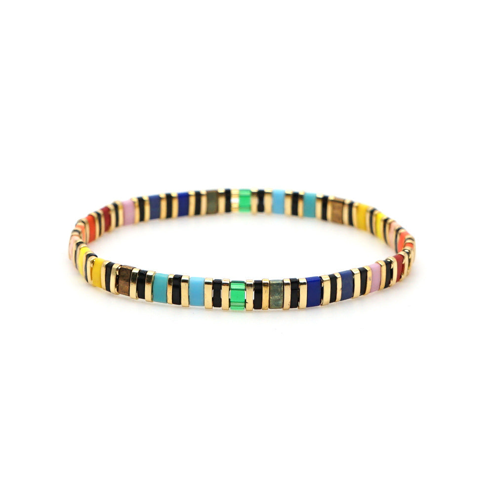 Bohemian style original design rainbow style fashion tila beaded bracelets
