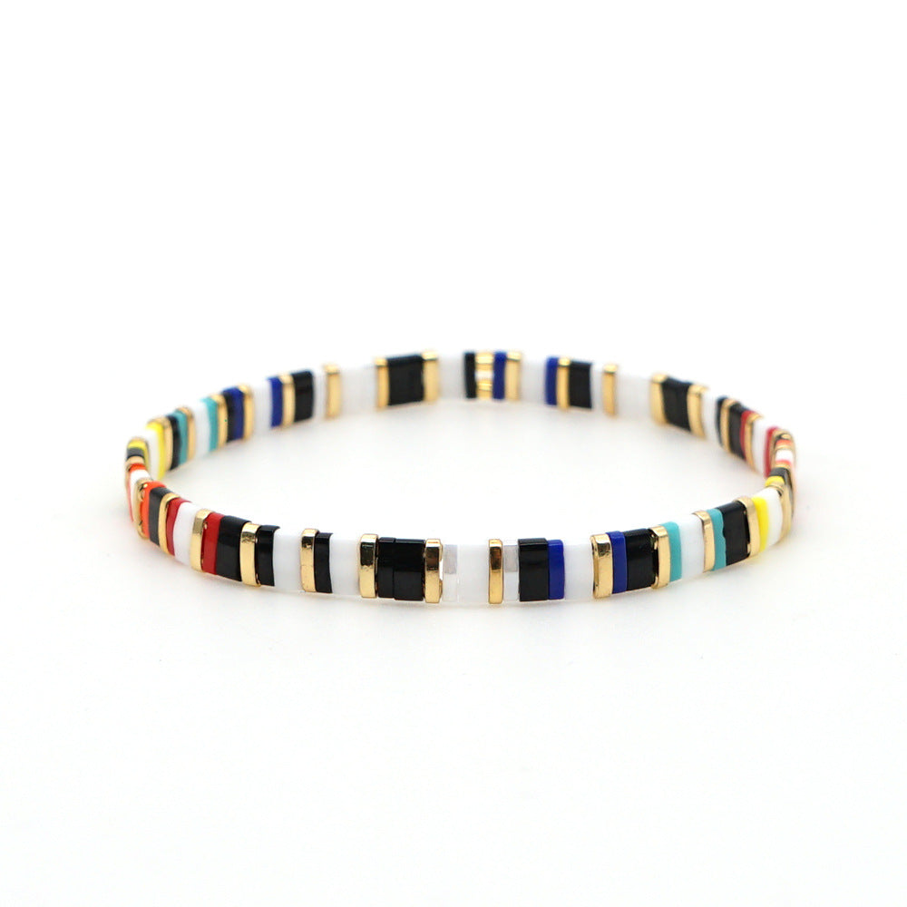 Bohemian style original design rainbow style fashion tila beaded bracelets