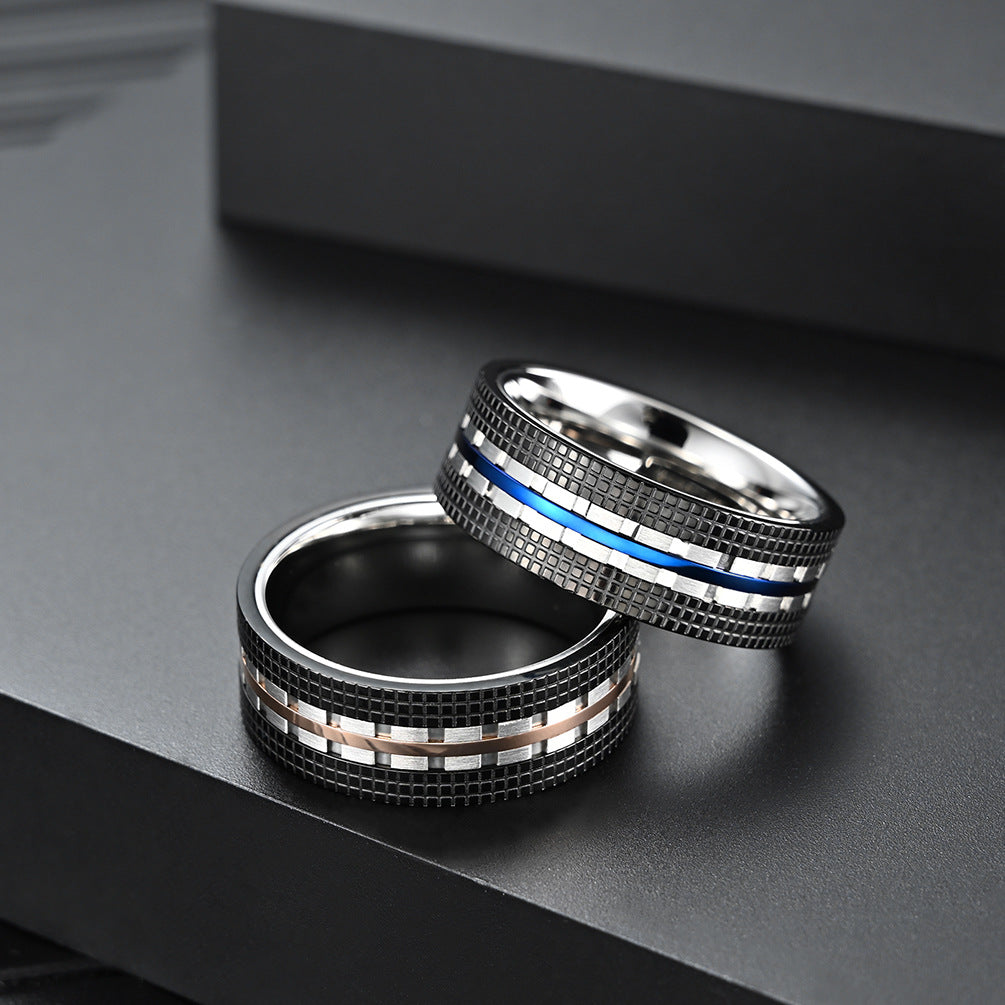 Original innovative trendy men's titanium steel ring stainless steel ring