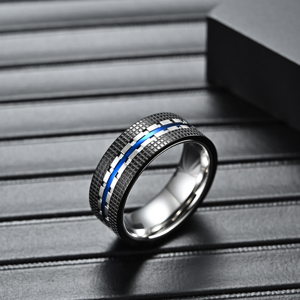 Original innovative trendy men's titanium steel ring stainless steel ring