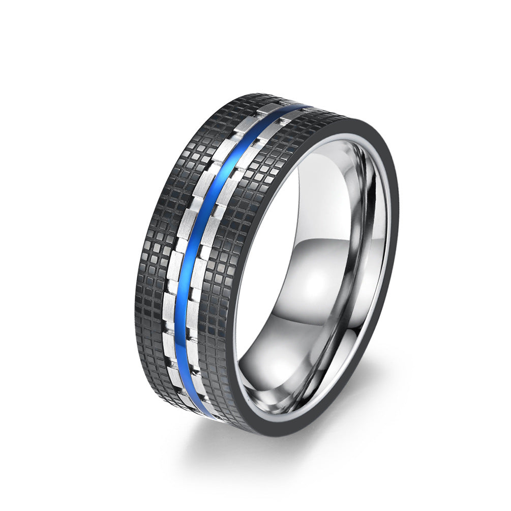 Original innovative trendy men's titanium steel ring stainless steel ring