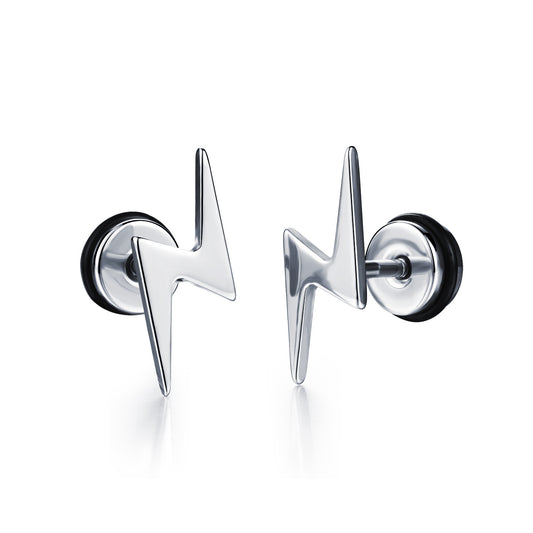 Cojoy Fashion Lightning Logo Men's Titanium Steel Personalized Earrings