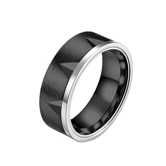 The new supply hand-ornamented titanium steel ring men's version simple and versatile trendy vintage steel ring