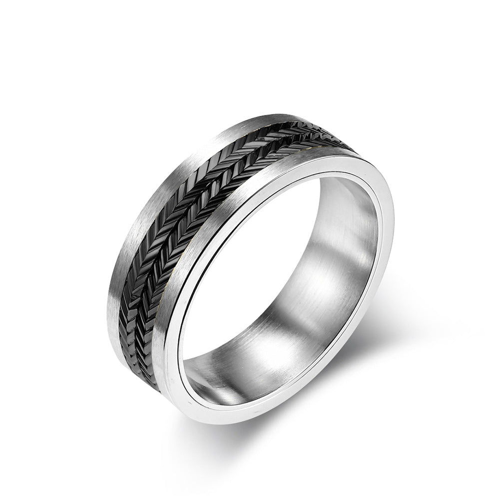New turn men's ring ins style hip hop vintage titanium steel ring men's and women's rings