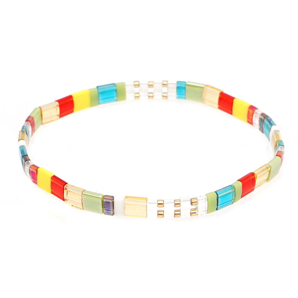 Simple fashion style online celebrity TILA bracelet jewelry hand-woven rainbow bracelet jewelry.
