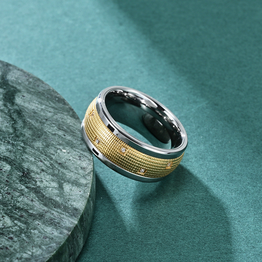 New Rotating Stainless-Steel Ring Simple and Fashionable Gentleman Style