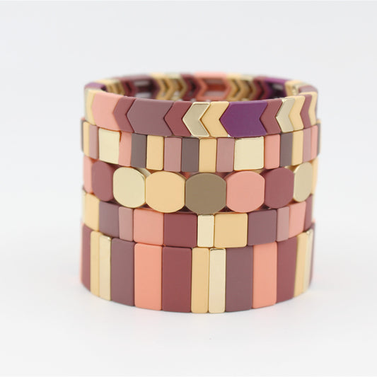 Enamel Bracelets Hot Selling New Product Geometric Beaded Bracelets