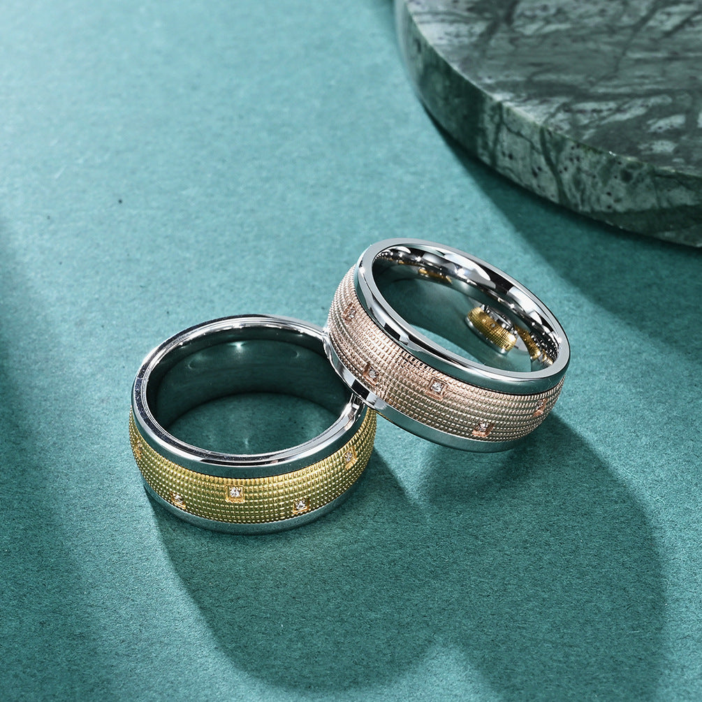 New Rotating Stainless-Steel Ring Simple and Fashionable Gentleman Style