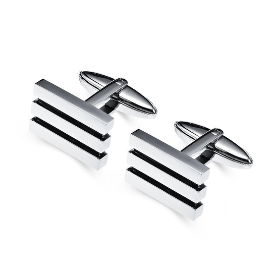 New men carved groove filled with oil titanium steel simple suit cuff links high-grade man accessory