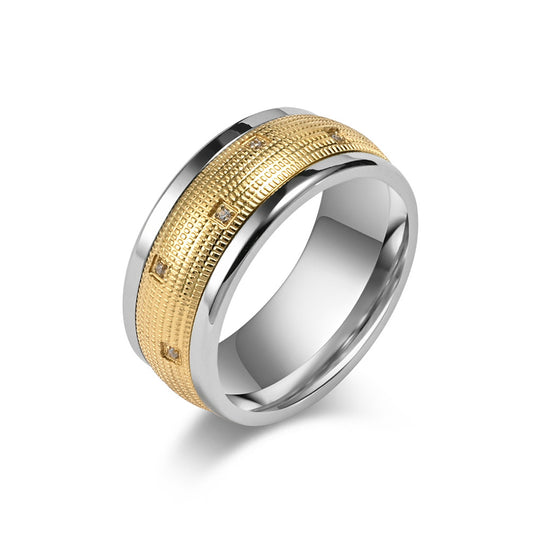 New Rotating Stainless-Steel Ring Simple and Fashionable Gentleman Style