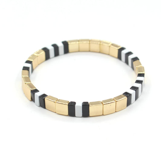High-quality tile bracelet, gold plating bracelet black and white accessory