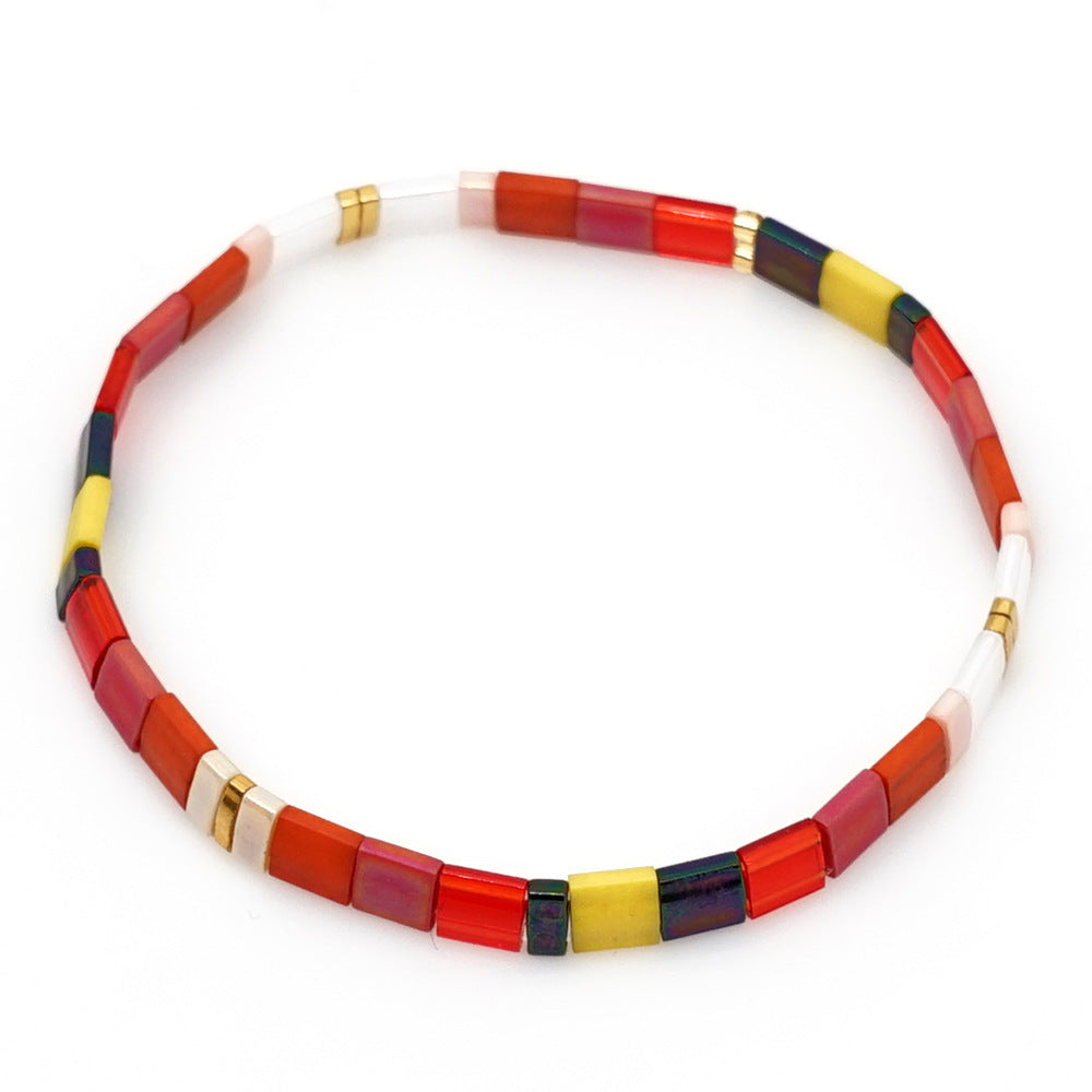 INS Bohemian style creative niche design cross-border new tila handmade beaded bracelet for women