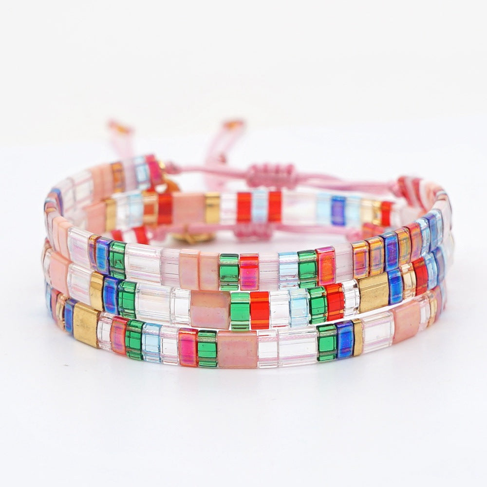 Creative TILA beads woven handmade jewelry fashion Bohemian beach summer bracelet.