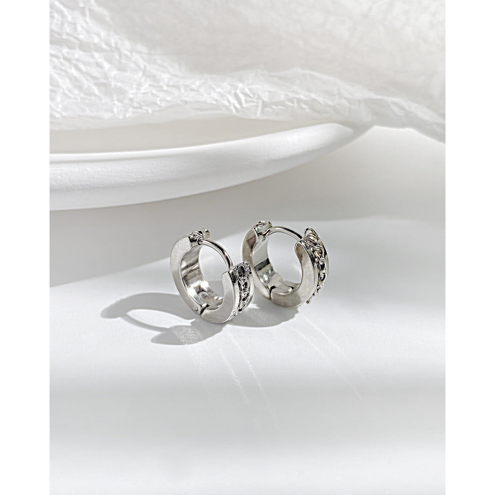Hot sale vintage chain stainless steel earrings for men and women titanium steel earrings
