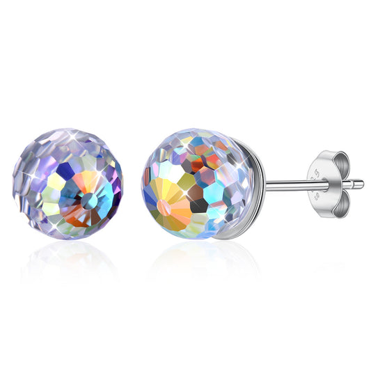 Austrian crystal s925 silver earrings, women's small fresh and fashionable studs
