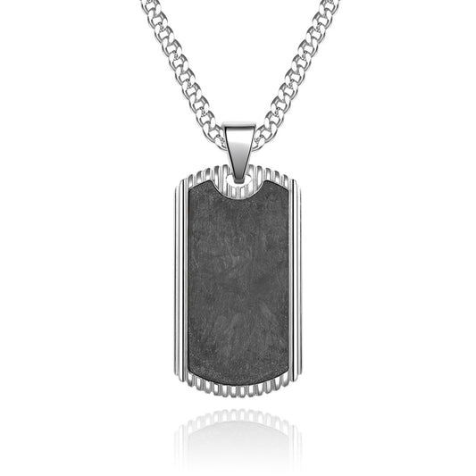 Men's carbon fiber pendant vintage hipster necklace birthday stainless steel talisman pendant