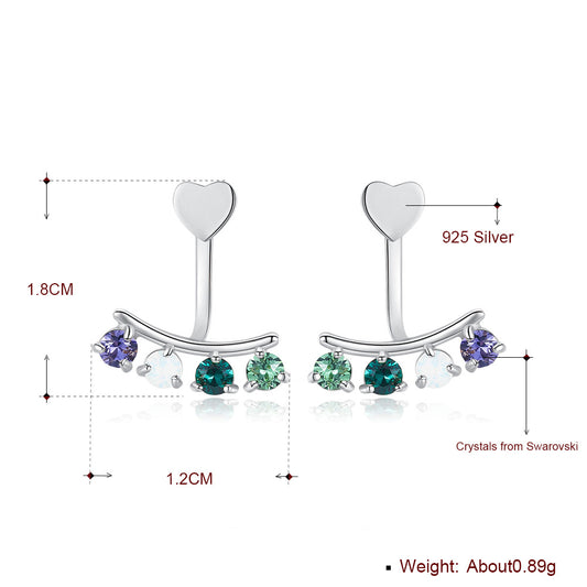 Austrian element crystal 925 sterling silver earrings, simple and luxurious earrings.