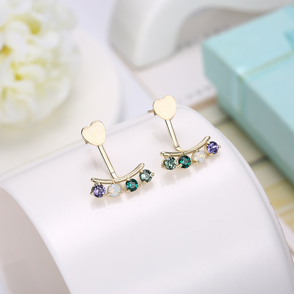 Austrian element crystal 925 sterling silver earrings, simple and luxurious earrings.