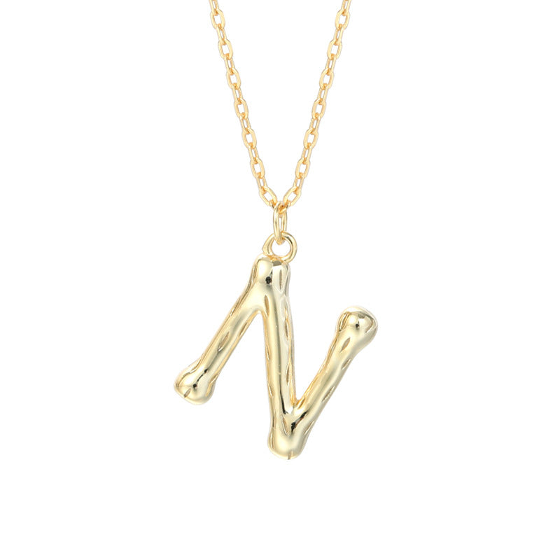 Golden Initials Pendant Women's Light Luxury Chocker Collar Chain