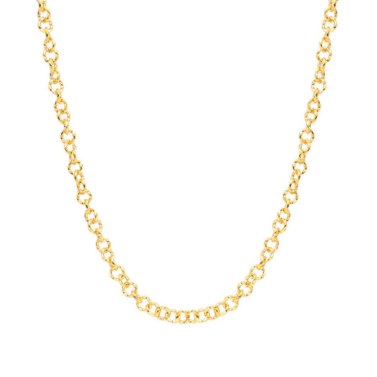 Fashion Collar Necklace Personality Versatile Bracelet Titanium Plated 18K Gold Jewelry Set