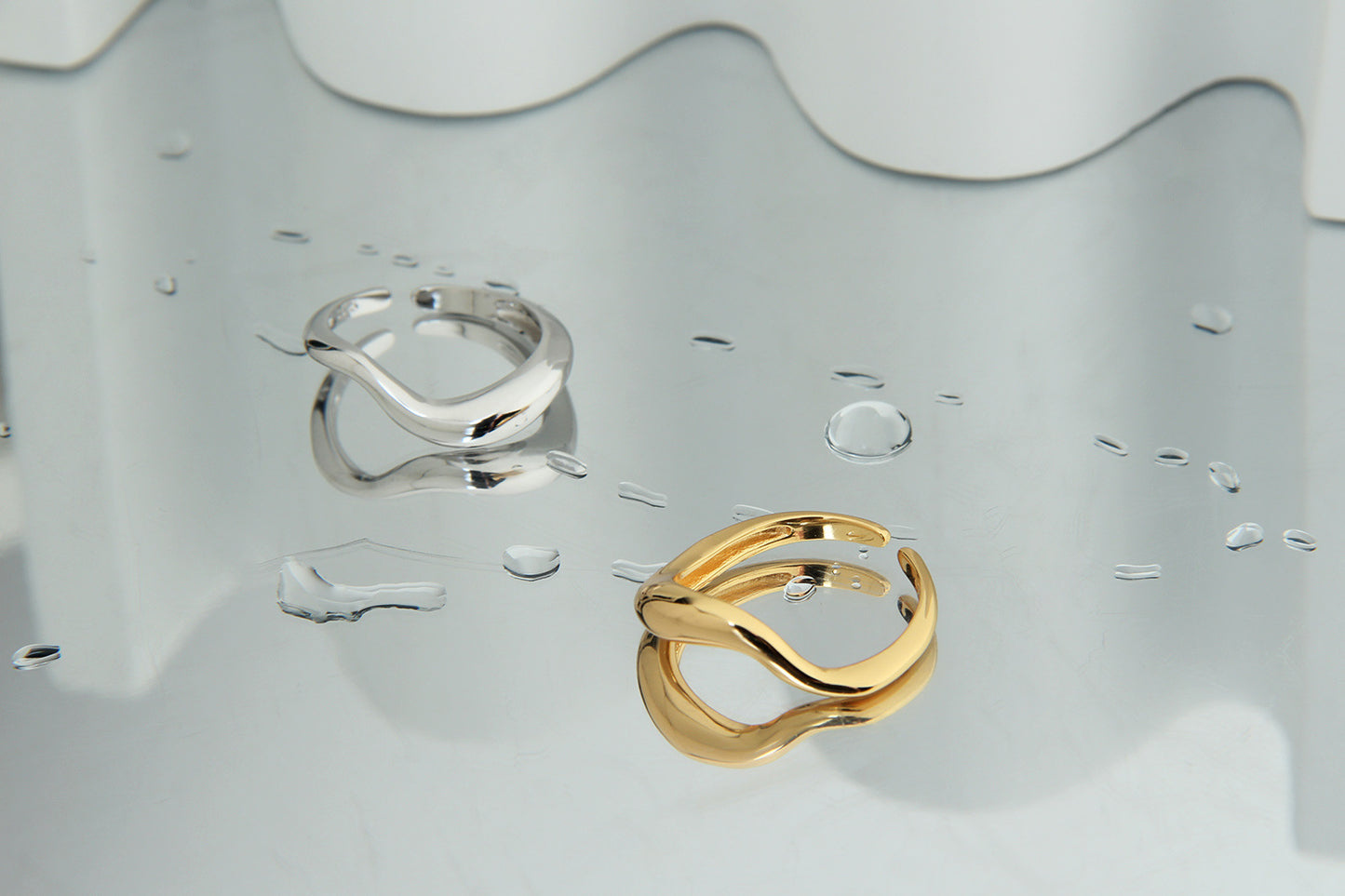 S925 sterling silver twist open fashion golden ring