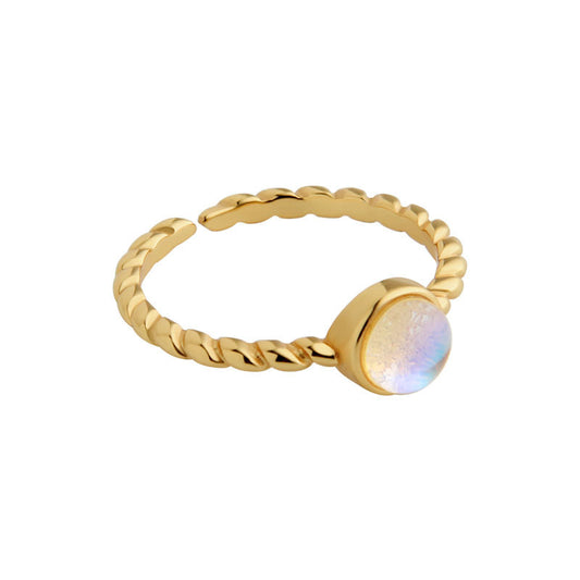 classic design moonstone S925 sterling silver female jump open ring