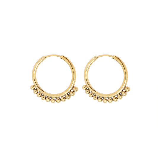 golden trend fashion women's titanium steel earrings hoops