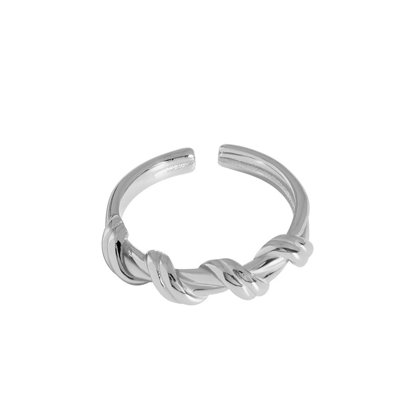 knot S925 sterling silver female adjustable trendy ring