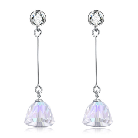 Austrian crystal earrings s925 sterling silver long earrings