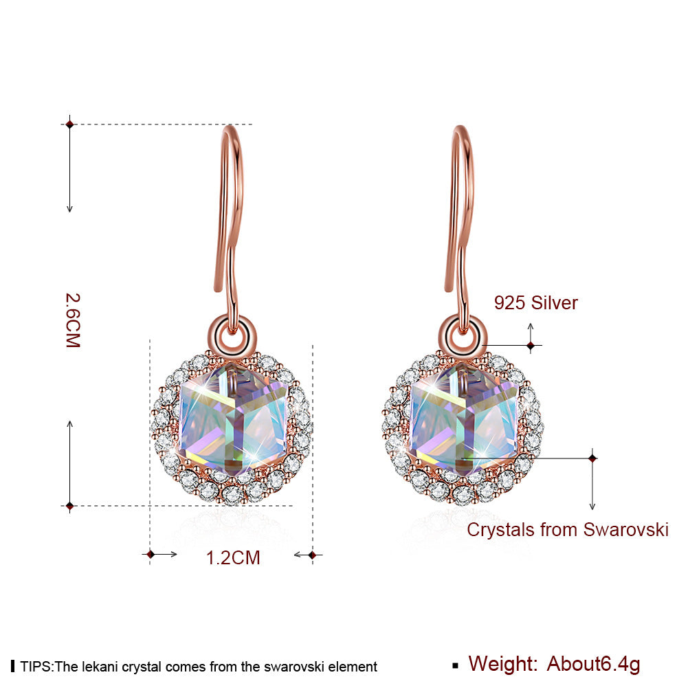 Austrian crystal 925 sterling silver earrings