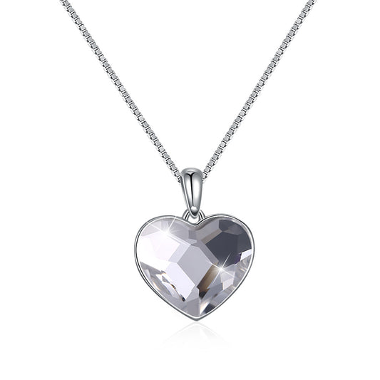 Crystal silver s925 necklace with heart love pendant