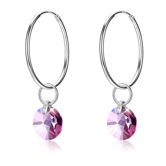 Crystal s925 sterling silver earrings, female luxury earrings