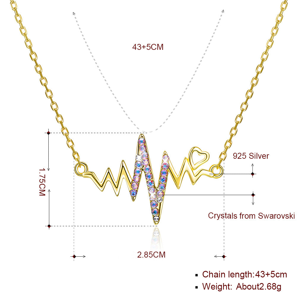 Austrian Crystal Jewelry Diamond S925 sterling silver necklace