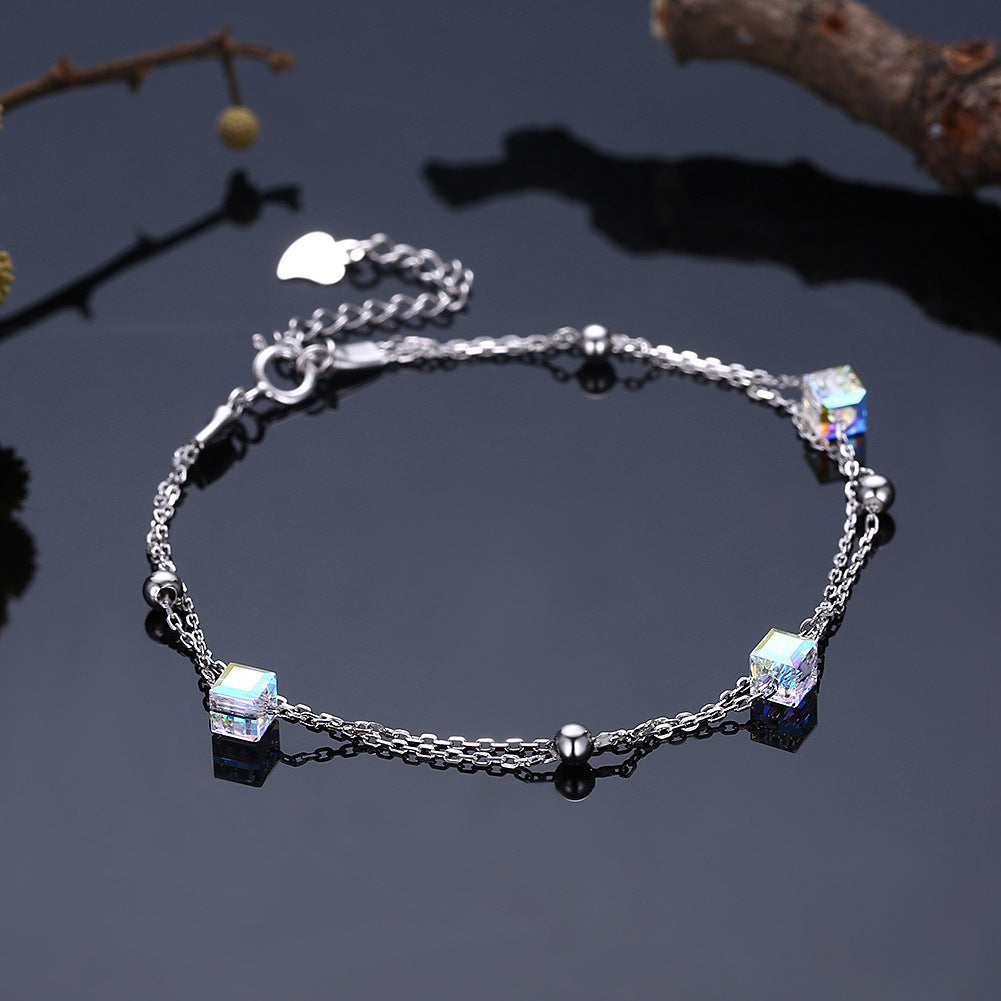 Austrian crystal bracelet, women's 925 sterling silver fashion design, women's sugar bracelet