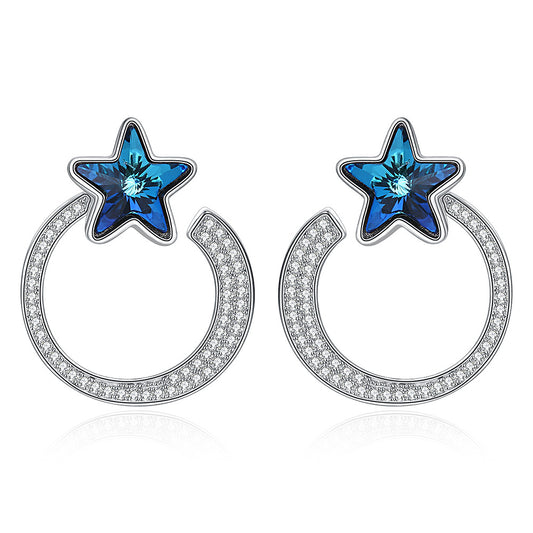 Fashion design new elegant star earrings s925 sterling silver earrings