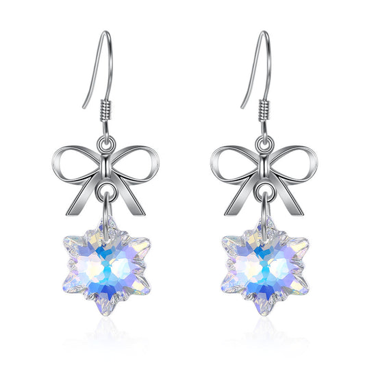 snowflake crystal earrings from Austria 925 sterling silver earrings