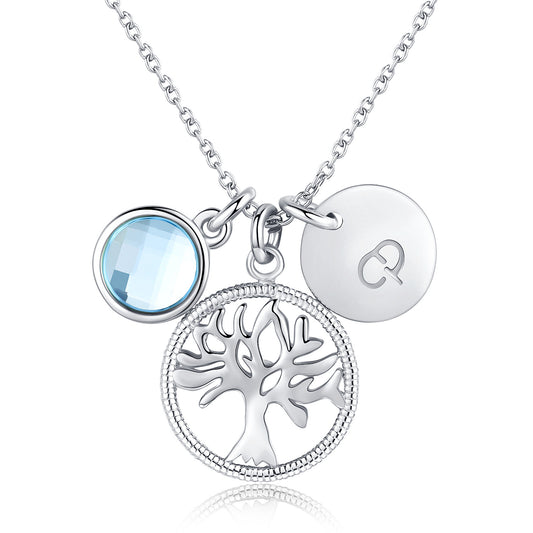 Cross-border hot sale S925 sterling silver tree of life pendant Austria crystal necklace