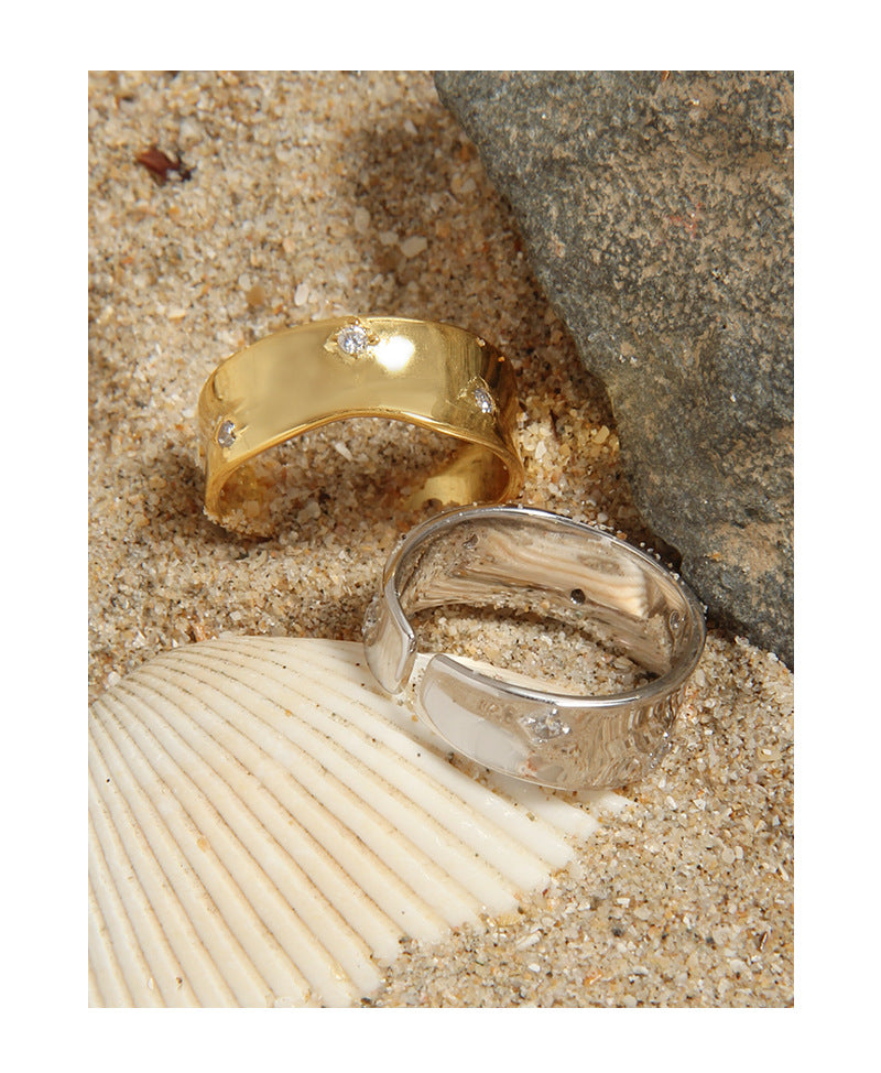 micro inlaid zircon sterling silver S925 female fashion open ring